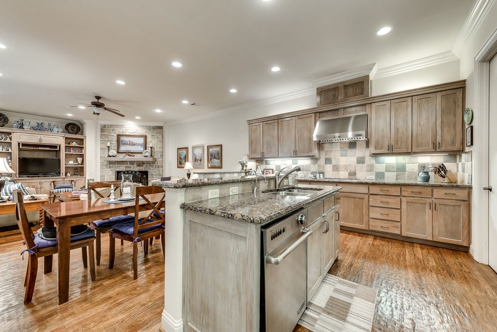    Gourmet Kitchen with Granite Countertops and Stainless Steel Appliances 